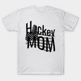 American Hockey Mom in Black and White T-Shirt